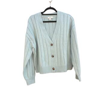 On 34th Light Blue chunky knit cable knit Sweater, women's large